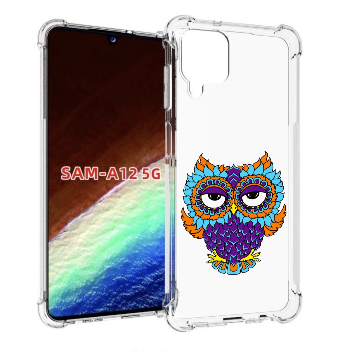 

Чехол MyPads Цветная сова для Samsung Galaxy A12 (SM-A125F) 2020/21/A12 Nacho SM-A127F, Прозрачный, Tocco
