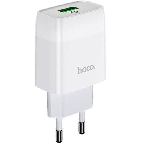 фото Сетевое зарядное устройство hoco c72q, 1xusb, 3 a, white