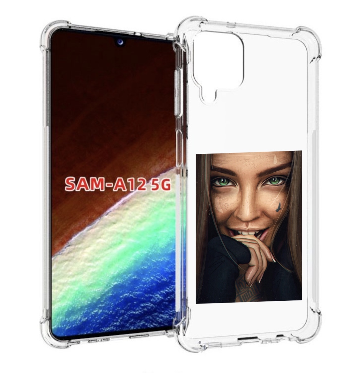 

Чехол MyPads девушка улыбается женский для Samsung Galaxy A12 (SM-A125F) 2020/21, Прозрачный, Tocco