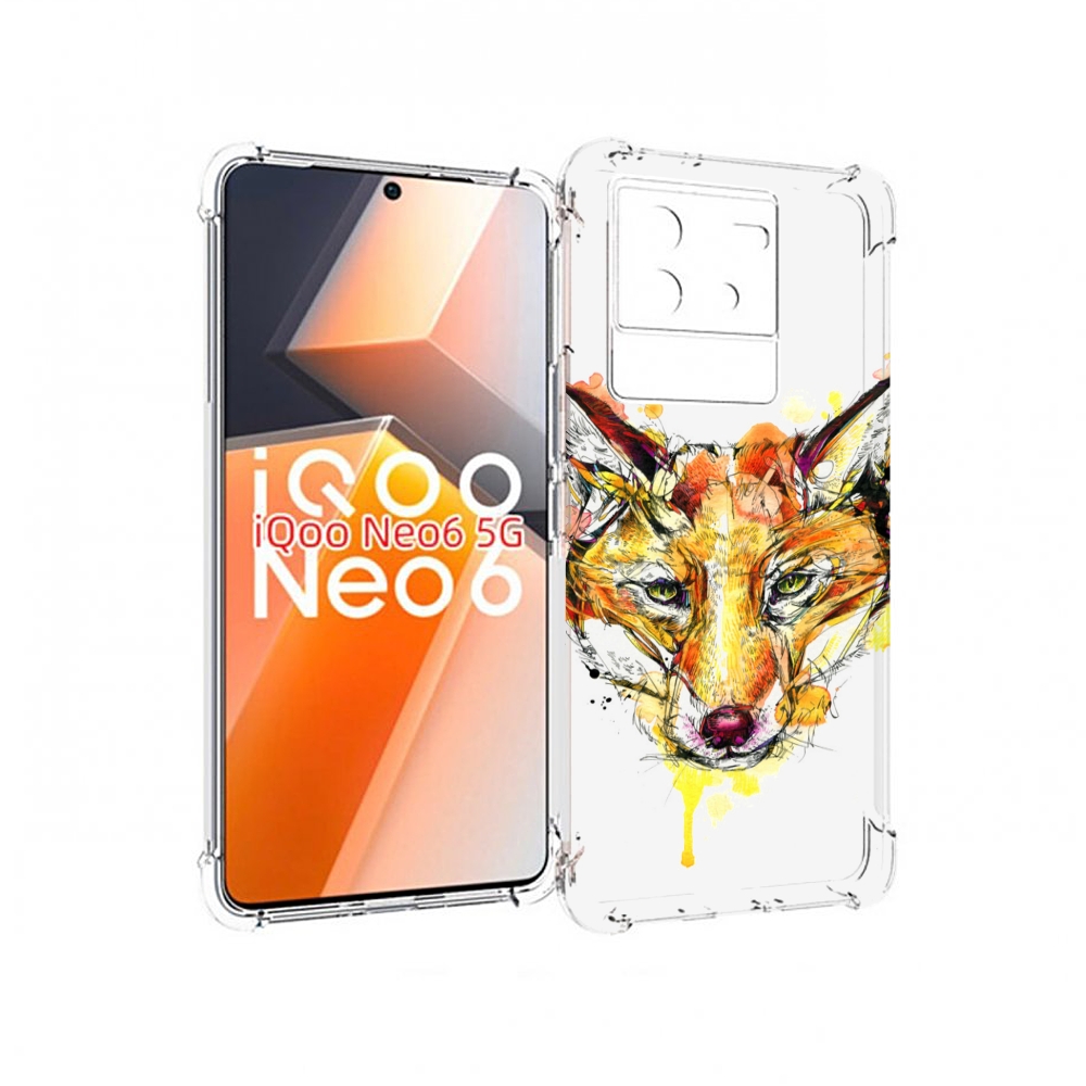 

Чехол MyPads Акварельная лиса для Vivo iQoo Neo 6 5G, Прозрачный, Tocco