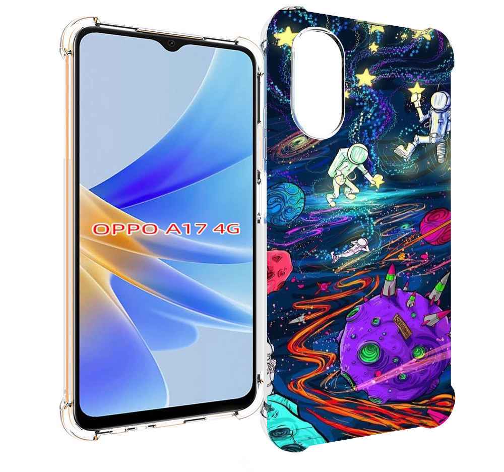 

Чехол MyPads красочный космос для OPPO A17, Прозрачный, Tocco