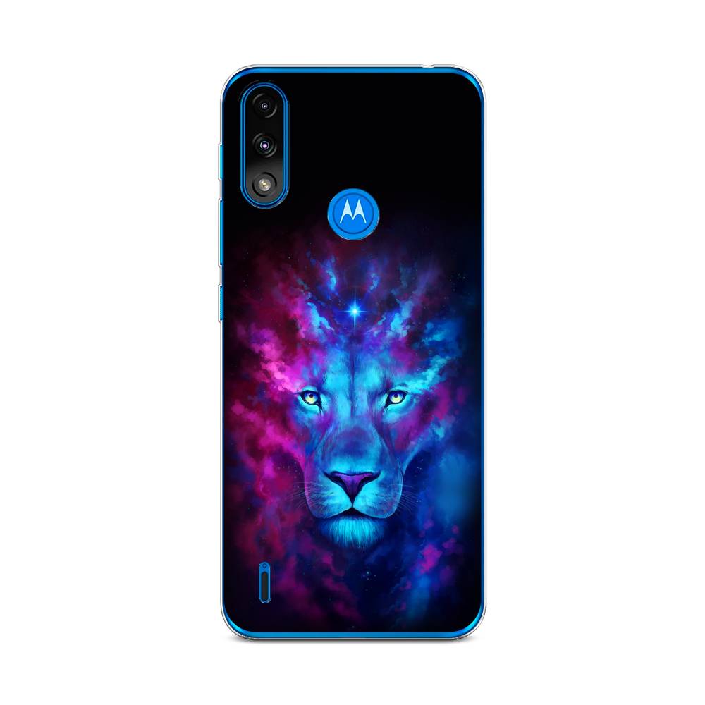 фото Силиконовый чехол "космический лев" на motorola moto e7 power awog