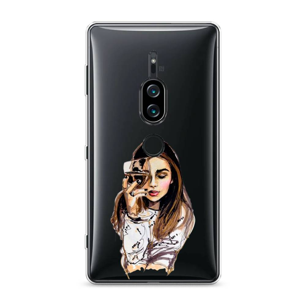 

Силиконовый чехол "Девушка с бокалом" на Sony Xperia XZ2 Premium, 53350-7
