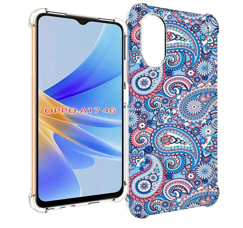 

Чехол MyPads красивый голубой арнамент для OPPO A17, Прозрачный, Tocco