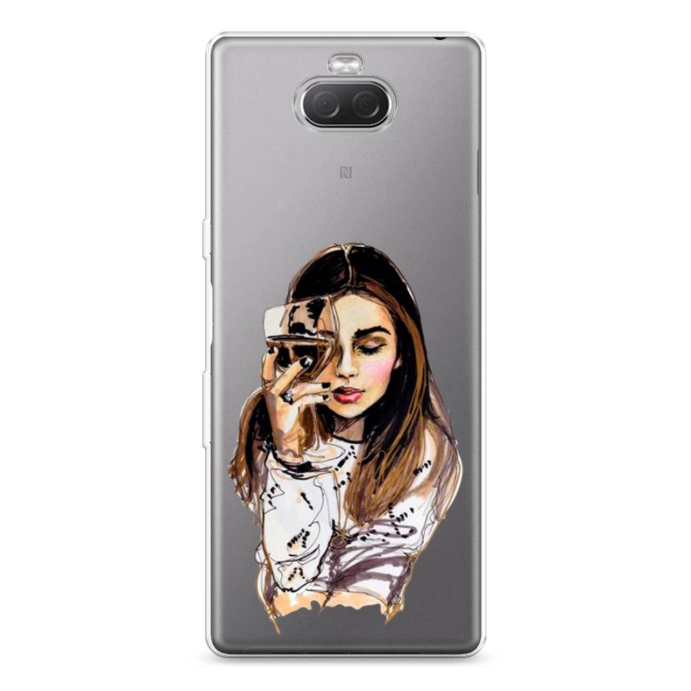 

Силиконовый чехол "Девушка с бокалом" на Sony Xperia XA3 Ulta, 53950-7
