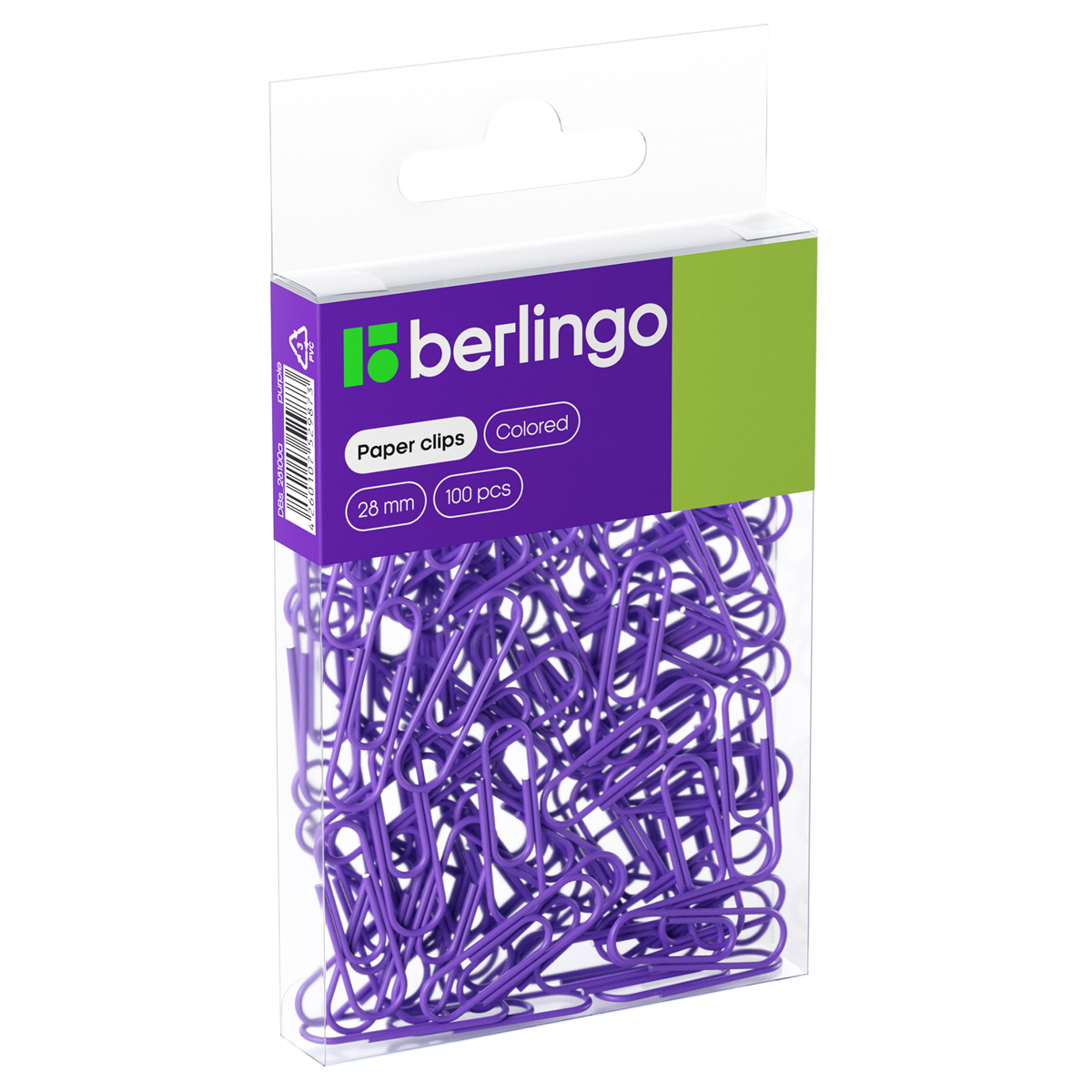 Скрепки Berlingo зеленые 28 мм 100 шт