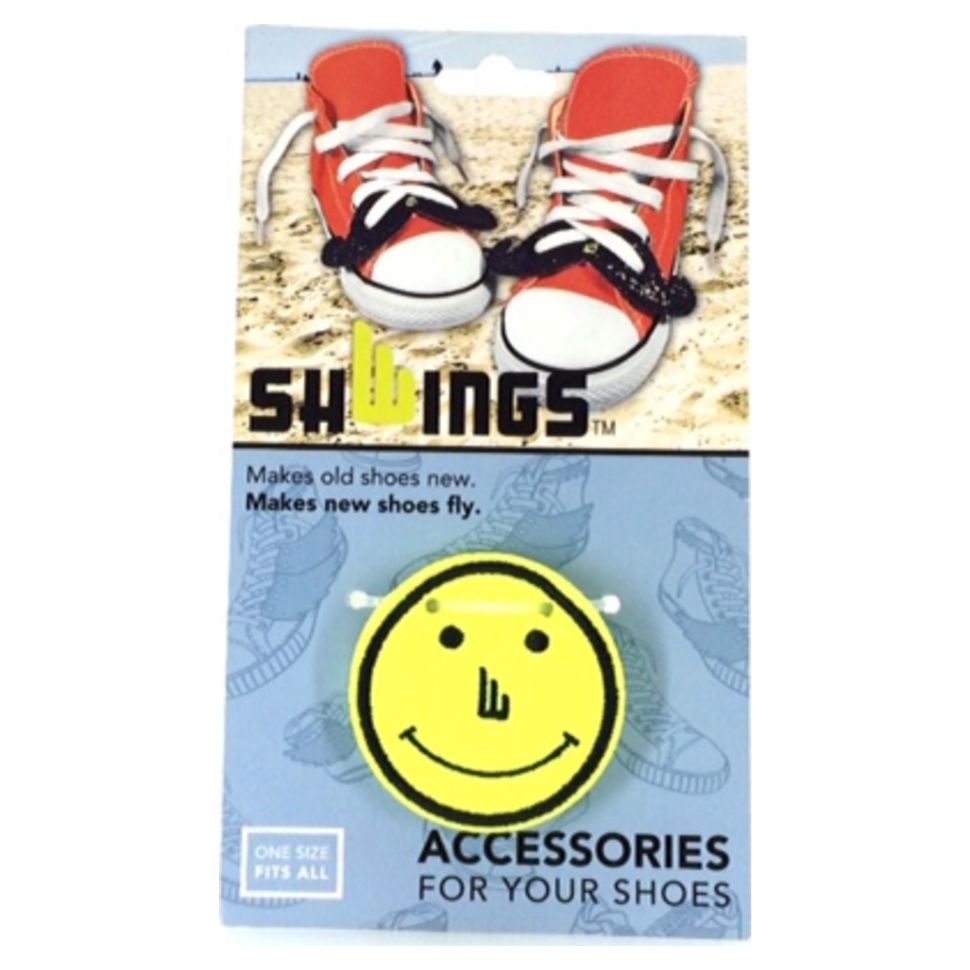 

Аксессуары для кед крылья смайл Smiley Yellow Lace 11202 желтые, Желтый