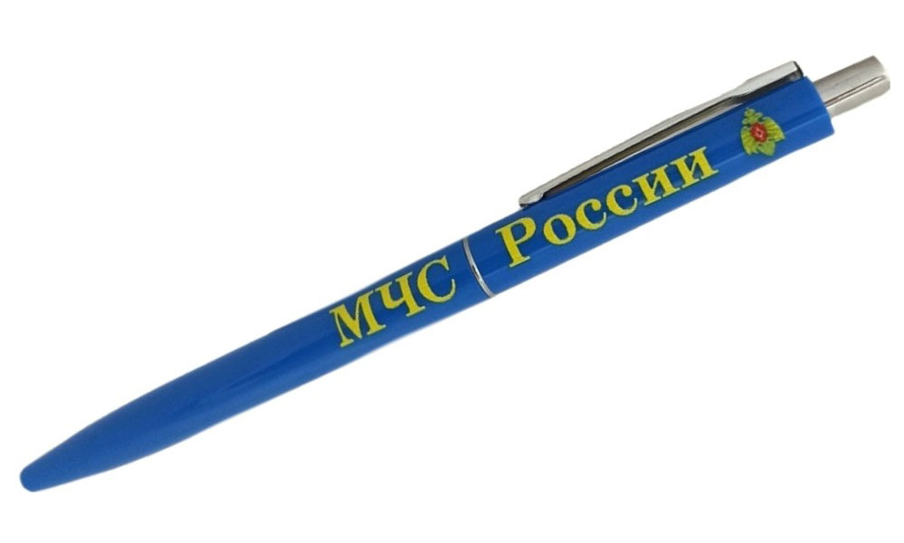 

Ручка шариковая подарочная с синей пастой "Мчс России" цвет голубой