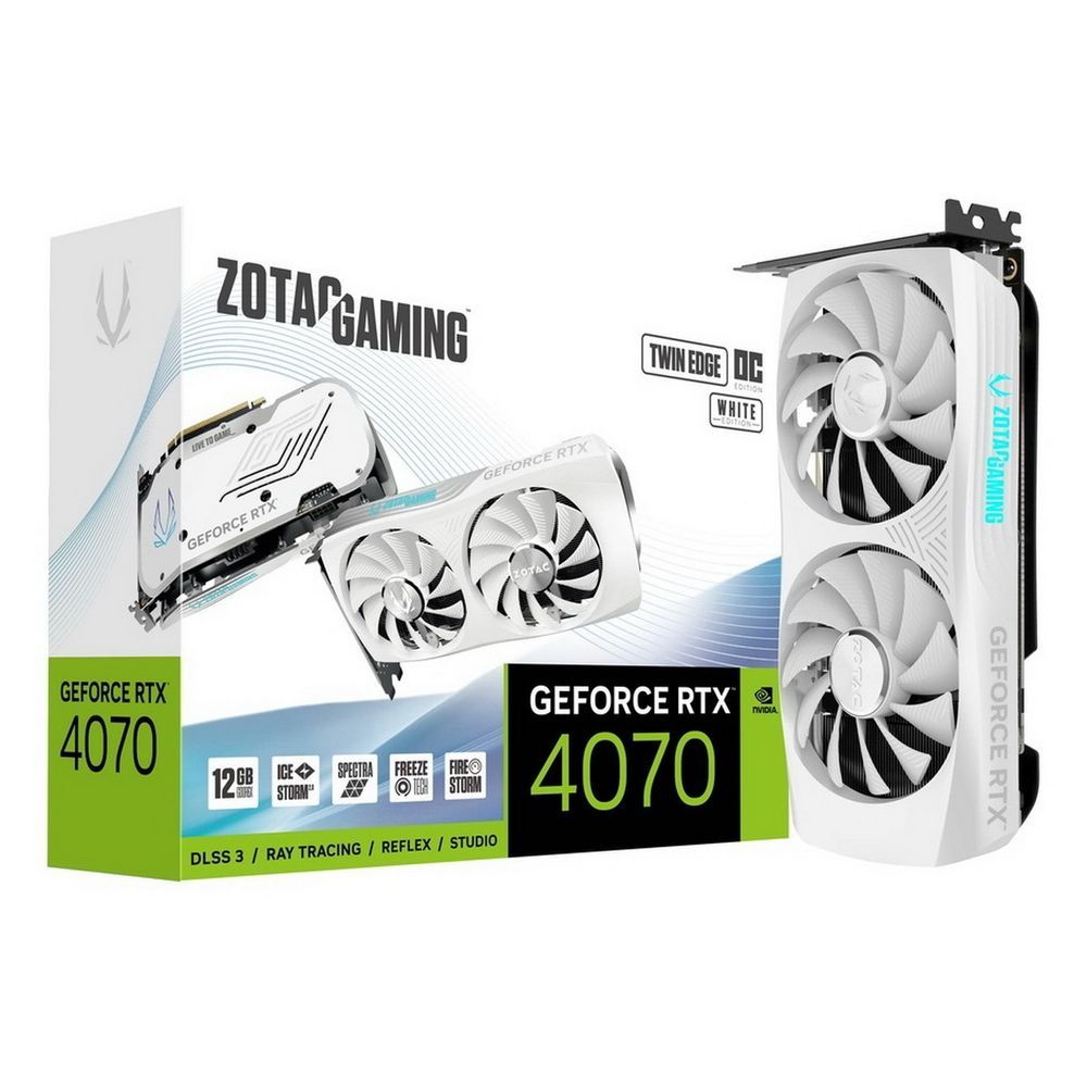 

Видеокарта Zotac RTX4070 TWIN EDGE OC WHITE ED 12GB, Белый, GeForce RTX 4070 TWIN EDGE OC