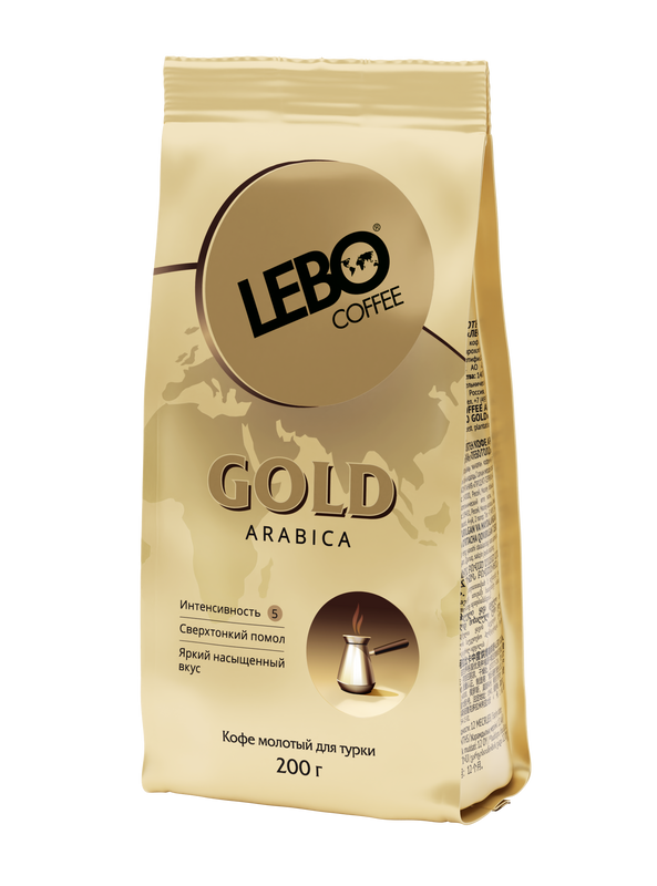 Кофе молотый Lebo | Gold, арабика, для турки, средняя обжарка, 200 г