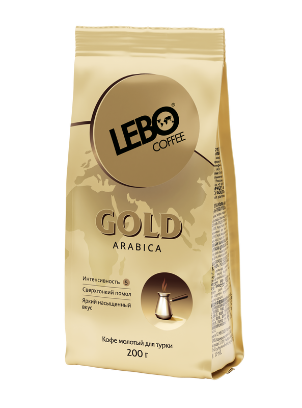 Кофе молотый Lebo  Gold, арабика, для турки, средняя обжарка, 200 г