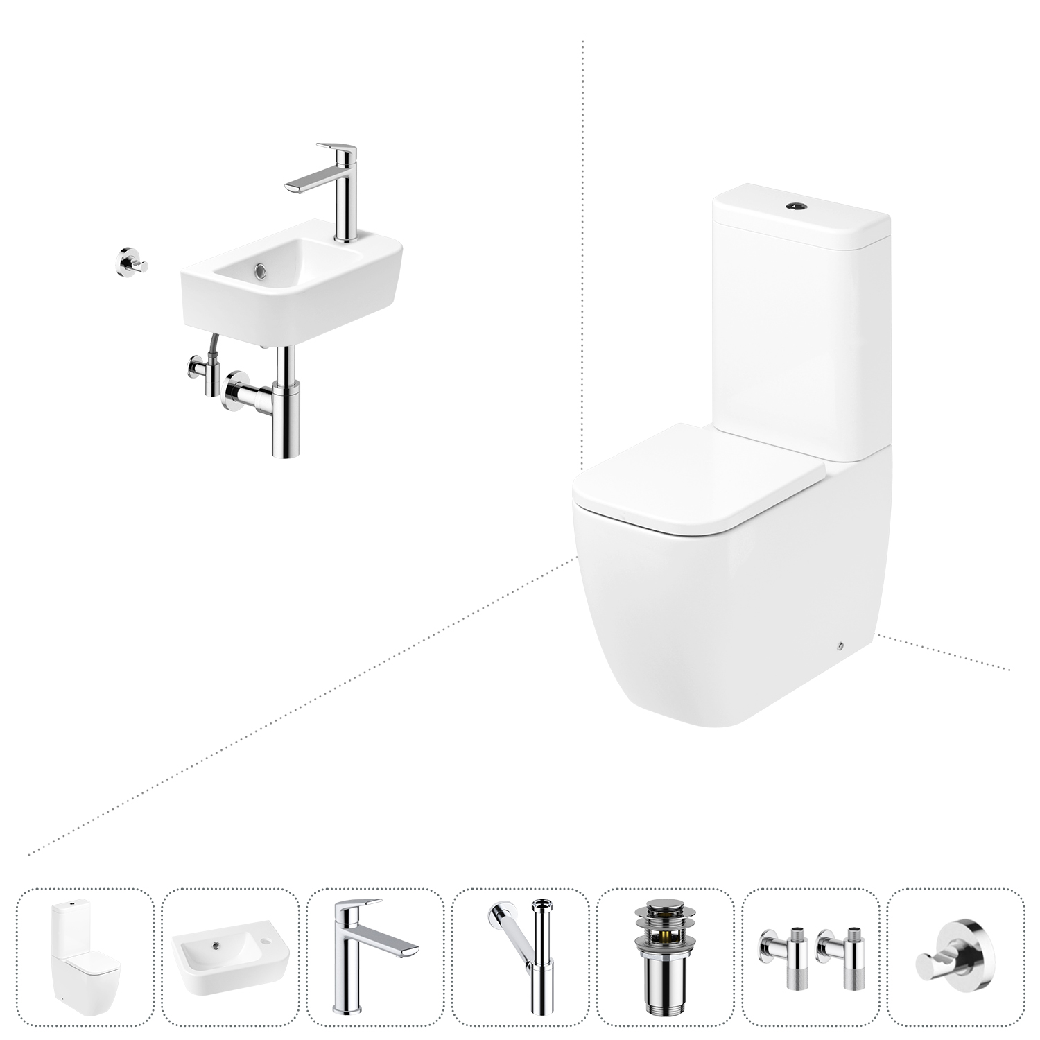 

Напольный унитаз-компакт Lavinia Boho One 202008795 в наборе 7 в 1, Набор для туалета_One_33022040_правосторонняя раковина_ 7 в 1