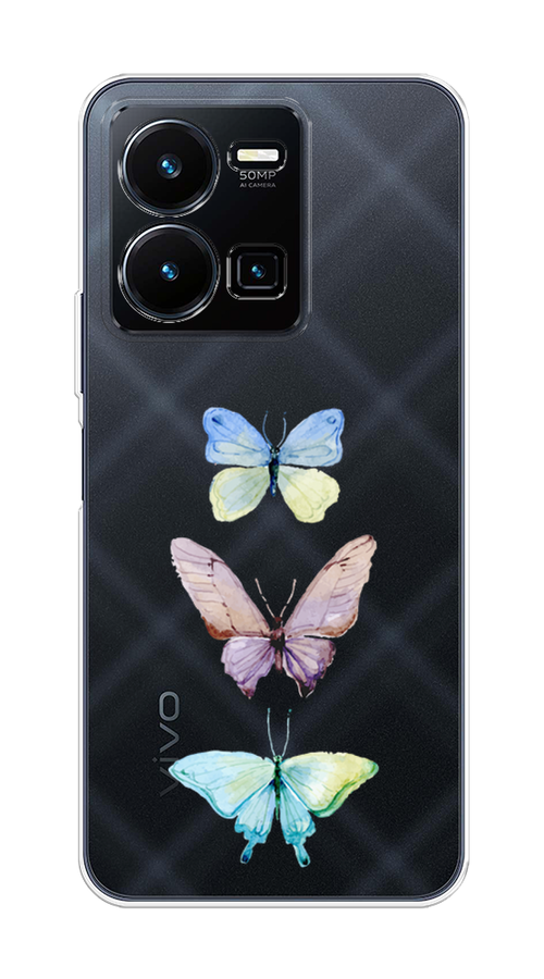 

Чехол на Vivo Y35 4G "Акварельные бабочки", Бирюзовый;розовый, 267250-1
