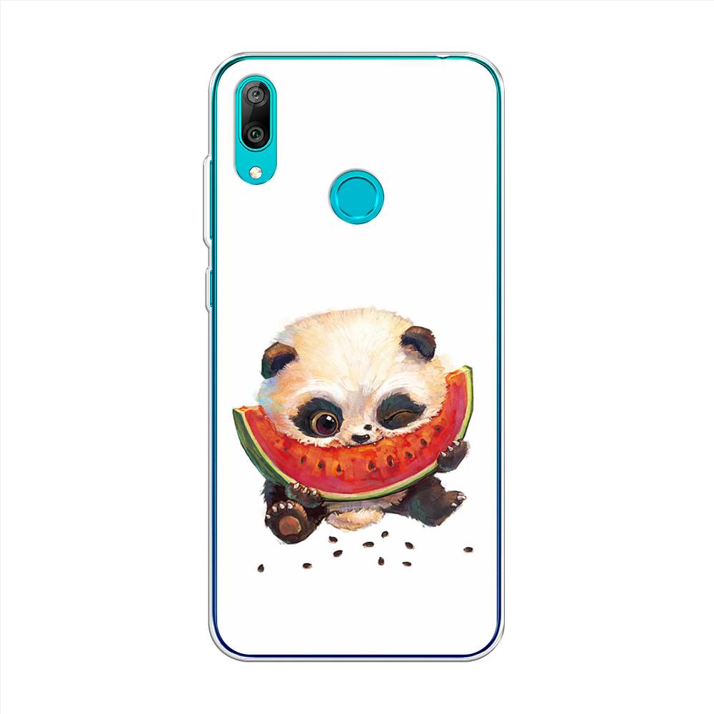

Чехол Awog на Huawei Y7 2019 "Малыш панды с арбузом", Белый;красный, 68450-1