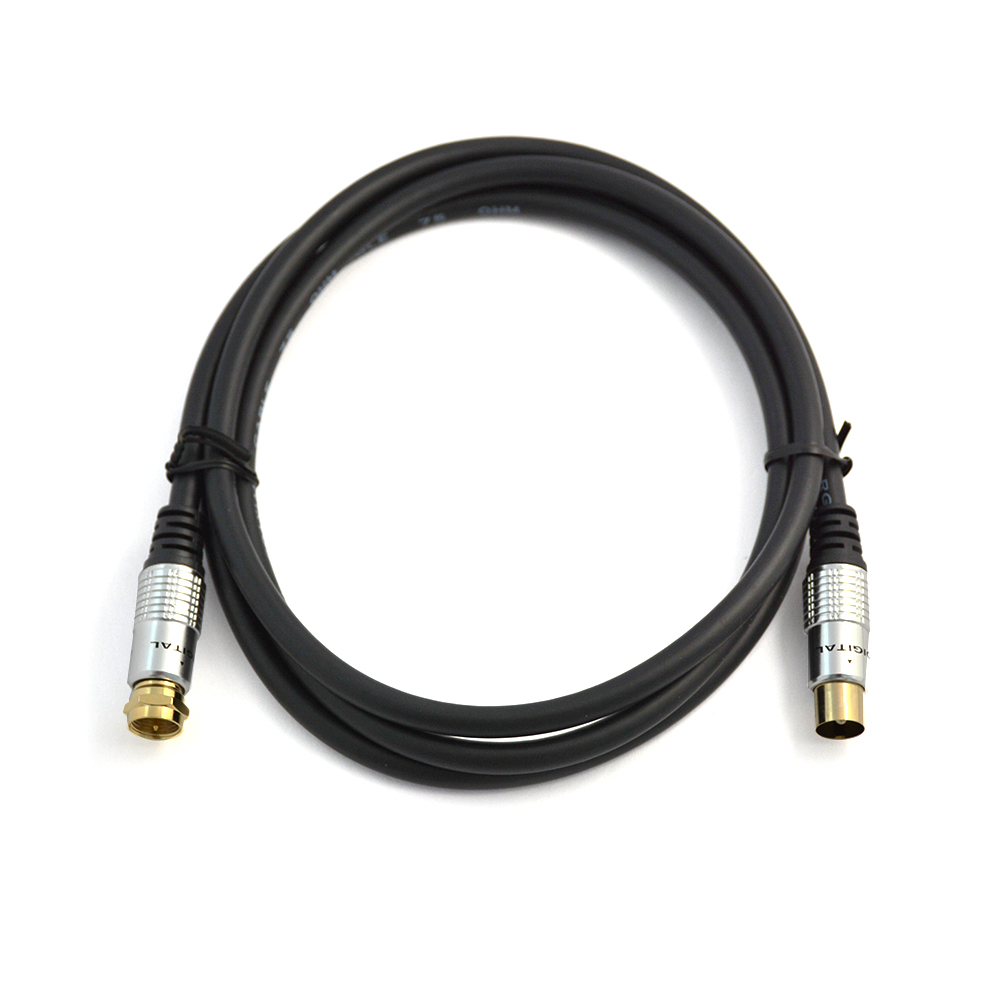 Коаксиальный кабель для спутниковой антенны Danspeed Male to F Тype 1.5м (Черный)