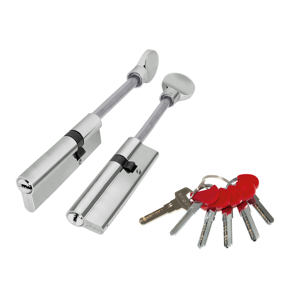 

Цилиндровый механизм (D-PRO507-8/90) D-PRO5007-8Tang90(55+10+25) CP хром 5+1Key со штоком, Разноцветный, D-PRO507-8/90