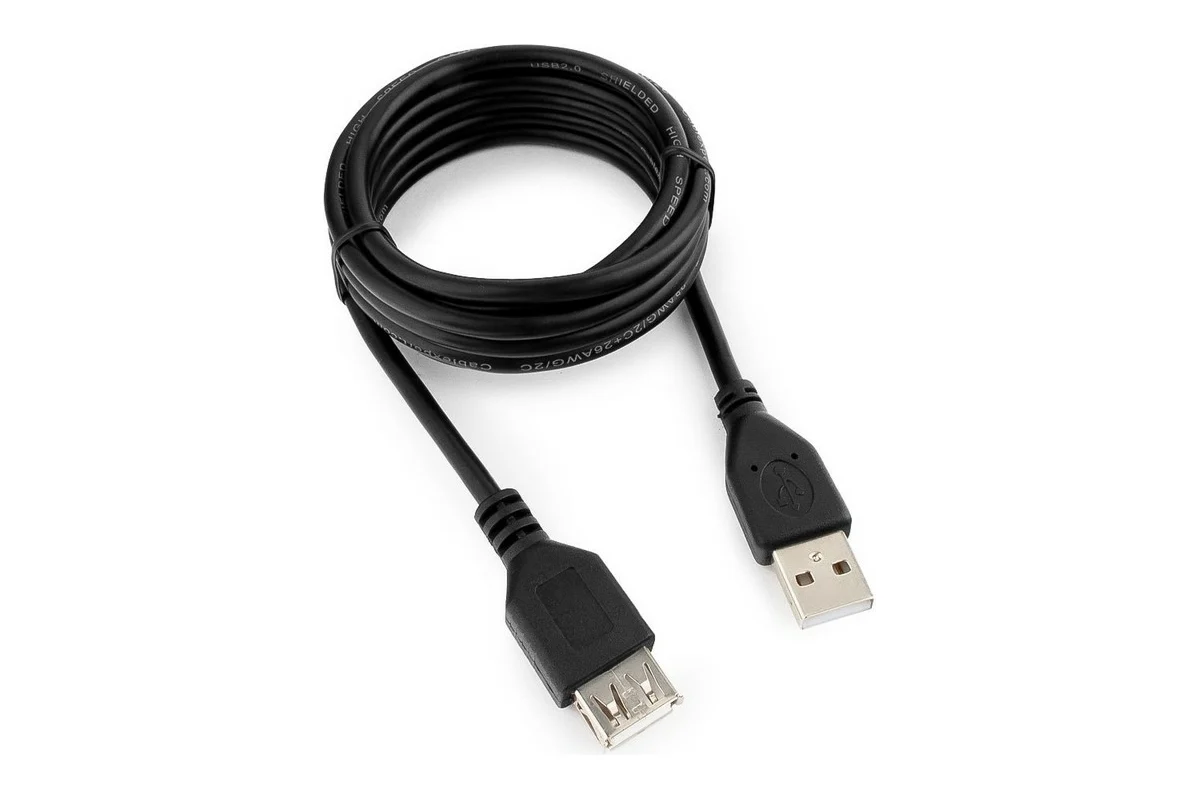 

Кабель Logan USB Type-A - USB Type-A вилка-розетка 1.8м чёрный