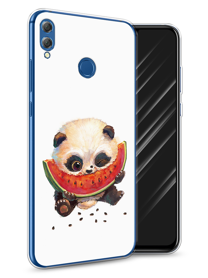 

Чехол Awog на Honor 8X "Малыш панды с арбузом", Белый;красный, 66750-1