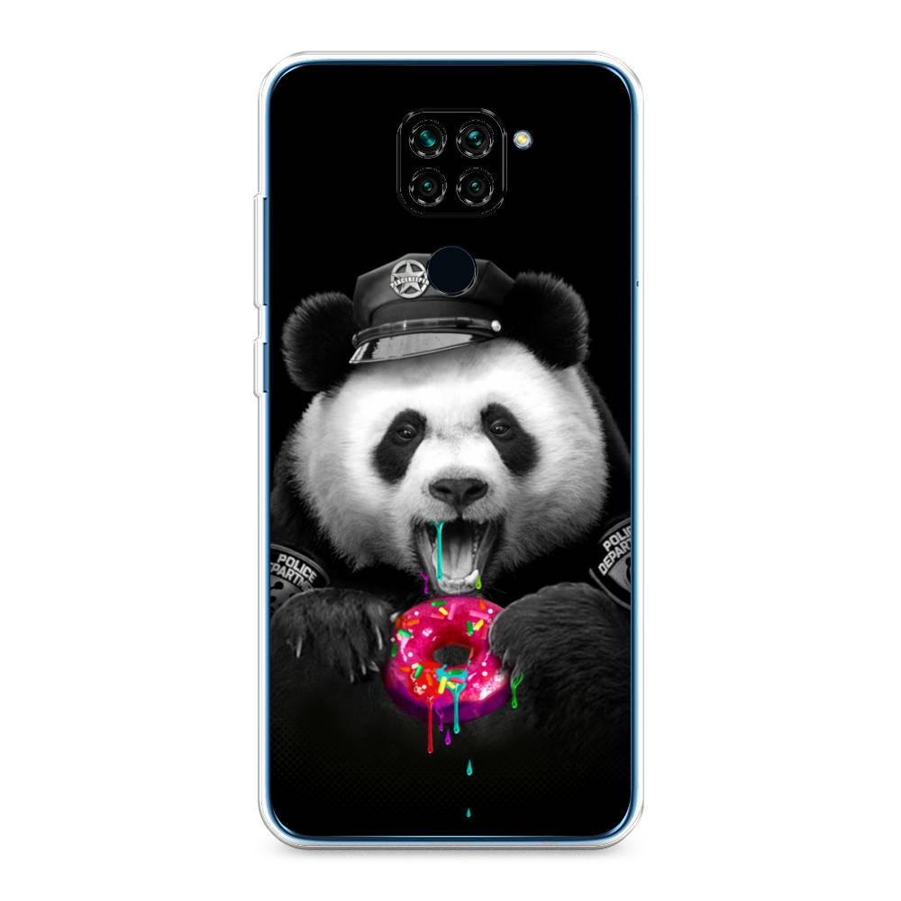 фото Силиконовый чехол "панда police" на xiaomi redmi note 9 awog