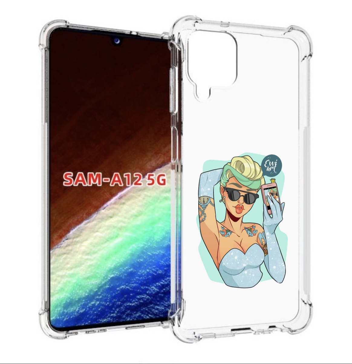 

Чехол MyPads девушка с короткой стрижкой женский для Samsung Galaxy A12 (SM-A125F), Прозрачный, Tocco