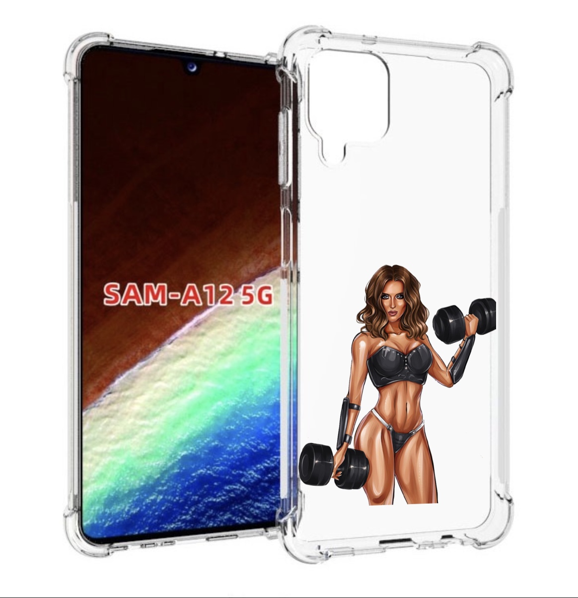 

Чехол MyPads девушка с гантелями спорт женский для Samsung Galaxy A12 (SM-A125F) 2020, Прозрачный, Tocco