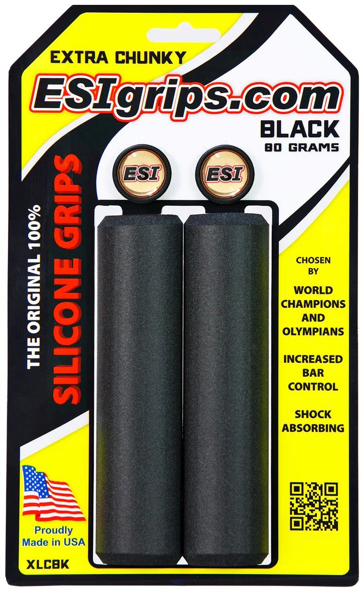 

Грипсы 130мм ESI Extra Chunky с заглушками, 80гр. (black)