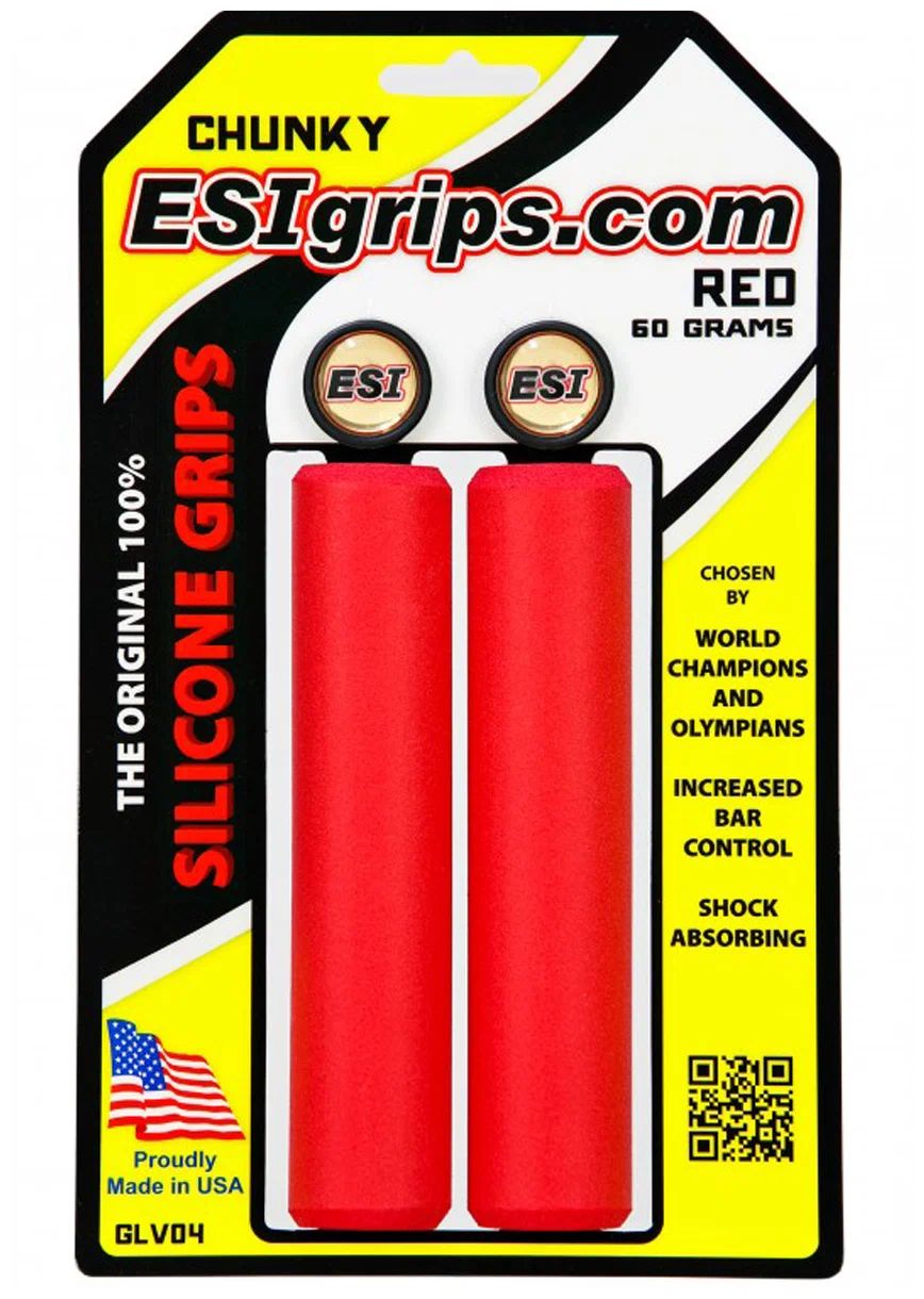 

Грипсы 130мм ESI Chunky с заглушками, 60гр. (red)