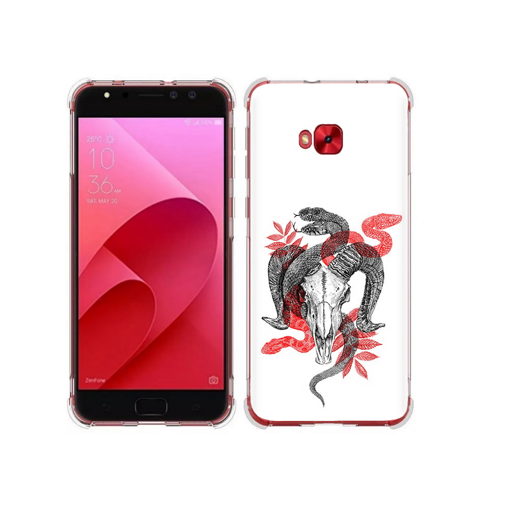 Чехол MyPads Tocco для Asus ZenFone 4 Selfie змея в черепе рисунок (PT76274.652.365)