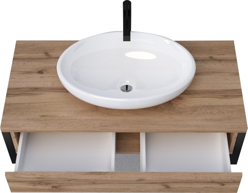 

Тумба с раковиной 1MarKa Grunge Loft 80 дуб вотан, Бежевый, 80 дуб вотан