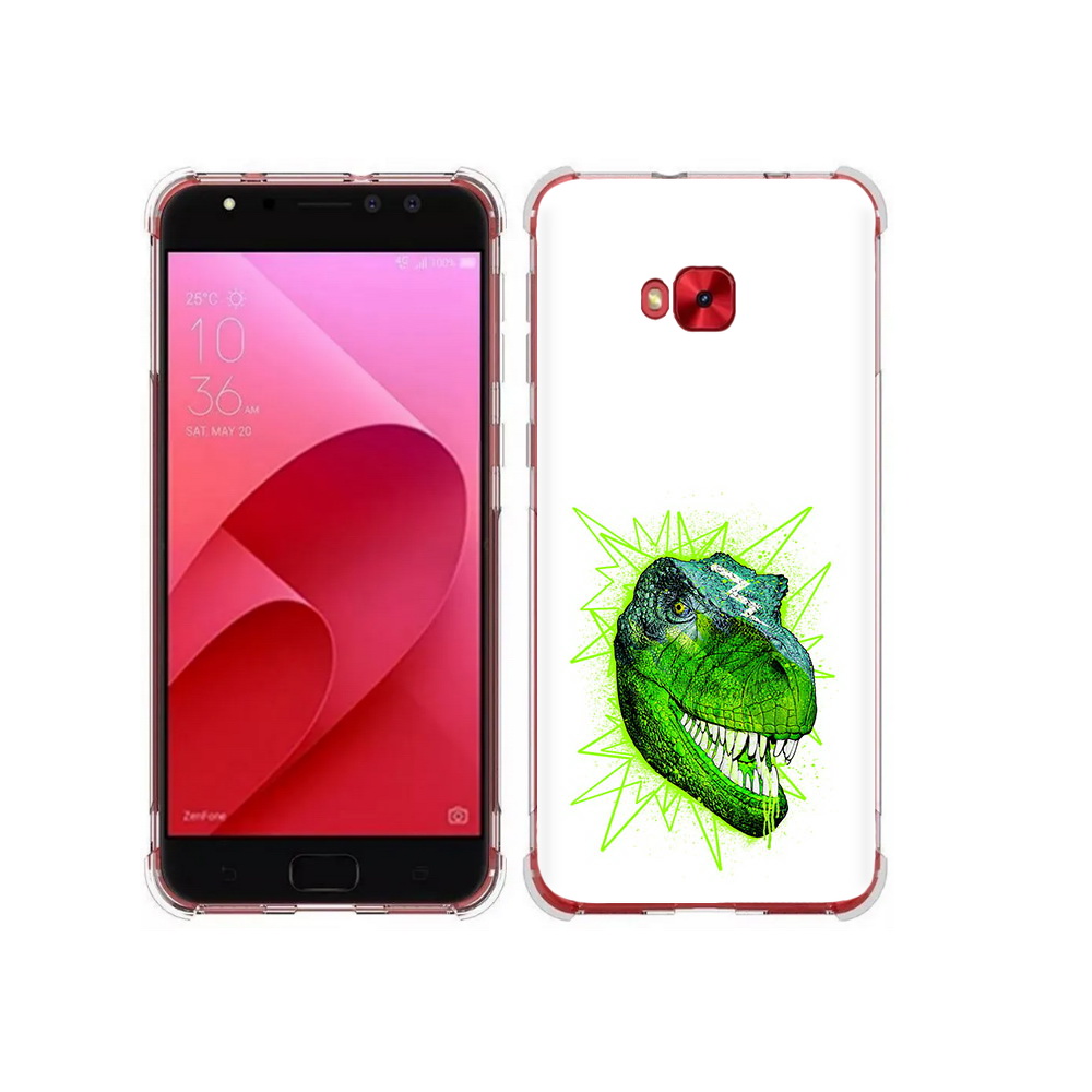 

Чехол MyPads Tocco для Asus ZenFone 4 Selfie зеленый динозавр (PT76274.652.358), Прозрачный, Tocco