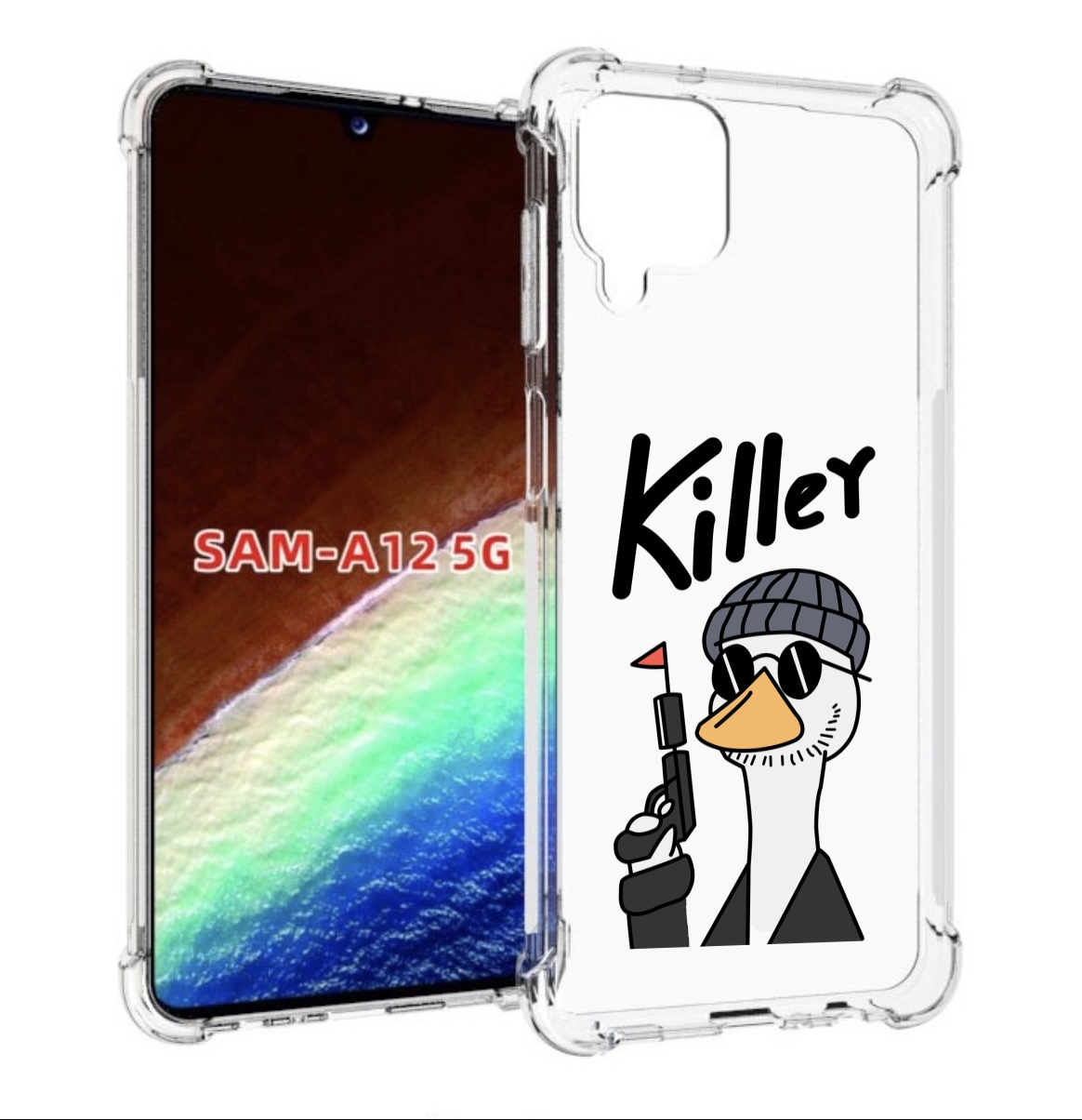 

Чехол MyPads гусь-с-пистолет для Samsung Galaxy A12 (SM-A125F) 2020/21/A12 Nacho SM-A127F, Прозрачный, Tocco