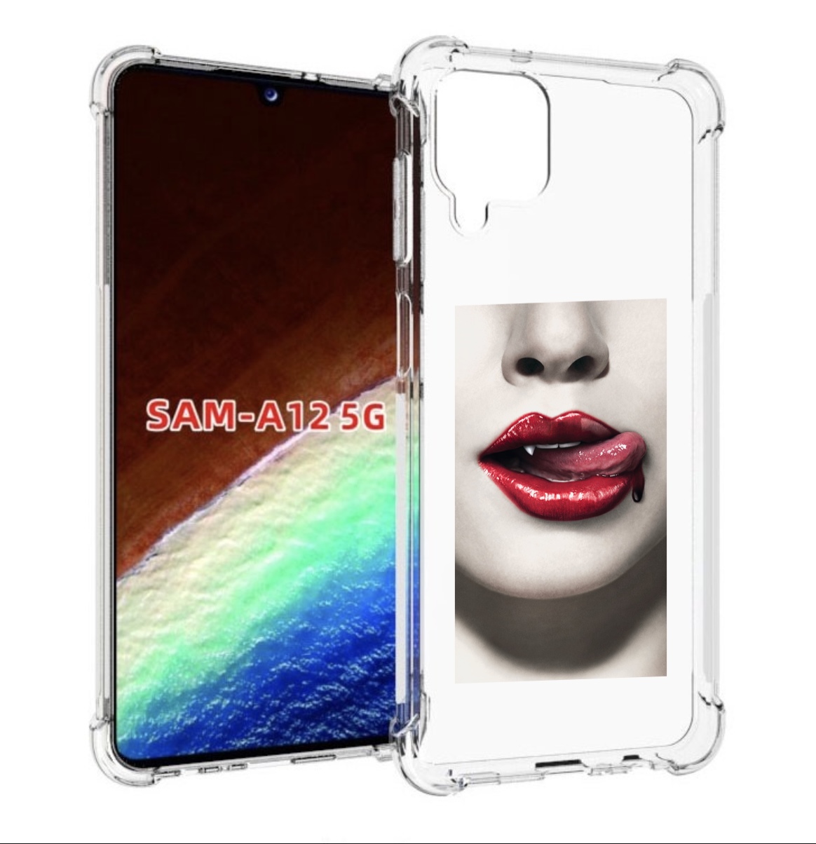 Чехол MyPads губы-вампирши для Samsung Galaxy A12 (SM-A125F) 2020/21/A12 Nacho SM-A127F Tocco