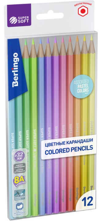 фото Карандаши цветные berlingo supersoft pastel 12 шт