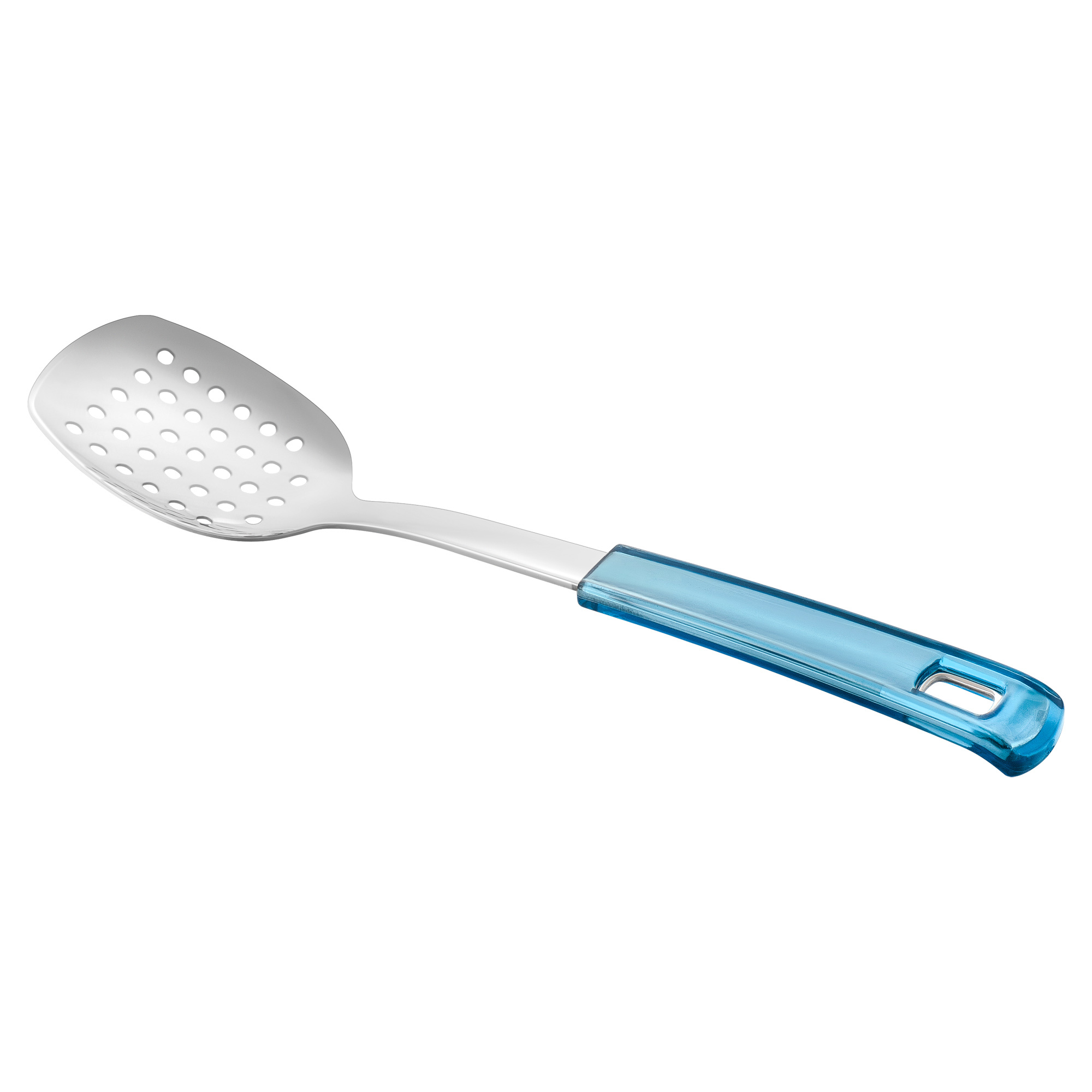

Лопатка с пластиковой ручкой Лопатка металлическая, с перфорацией, кухонная, длина 27 см, Разноцветный
