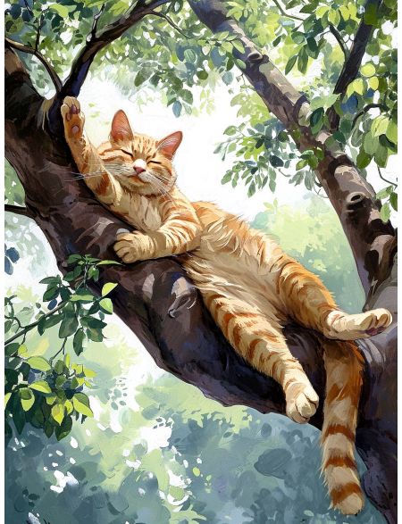 

Алмазная мозаика на подрамнике Котик на ветке, 70x50 см, 33 цветов, 82670, ПРА-673