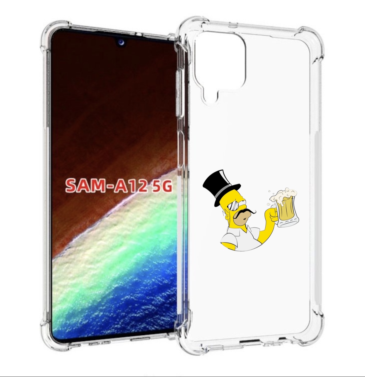 

Чехол MyPads гомер-с-напитком для Samsung Galaxy A12 (SM-A125F) 2020/21/A12 Nacho SM-A127F, Прозрачный, Tocco