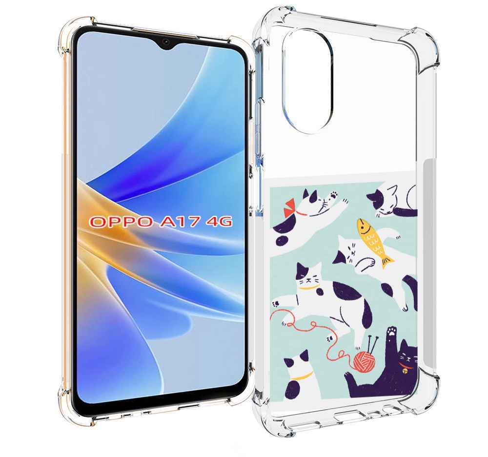 

Чехол MyPads коты-с-клубками для OPPO A17, Прозрачный, Tocco