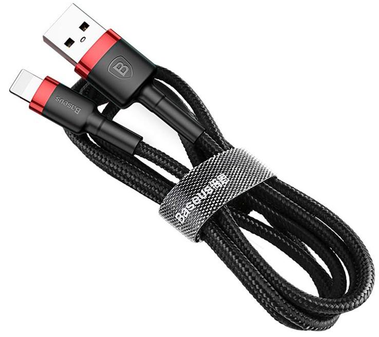 фото Кабель baseus cafule (calklf-b19) usb/lightning 1m (red/black) 1043271