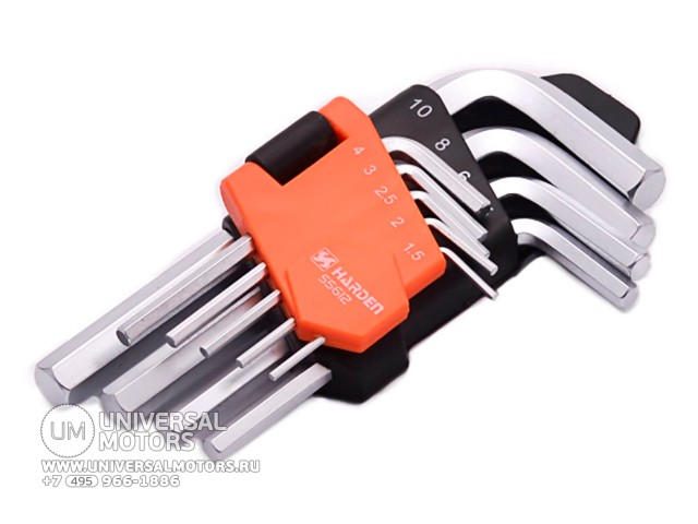 

Набор имбусовых ключей HEX HARDEN 540602 ( 1,5–10 мм, шестигранные, 9 шт. )