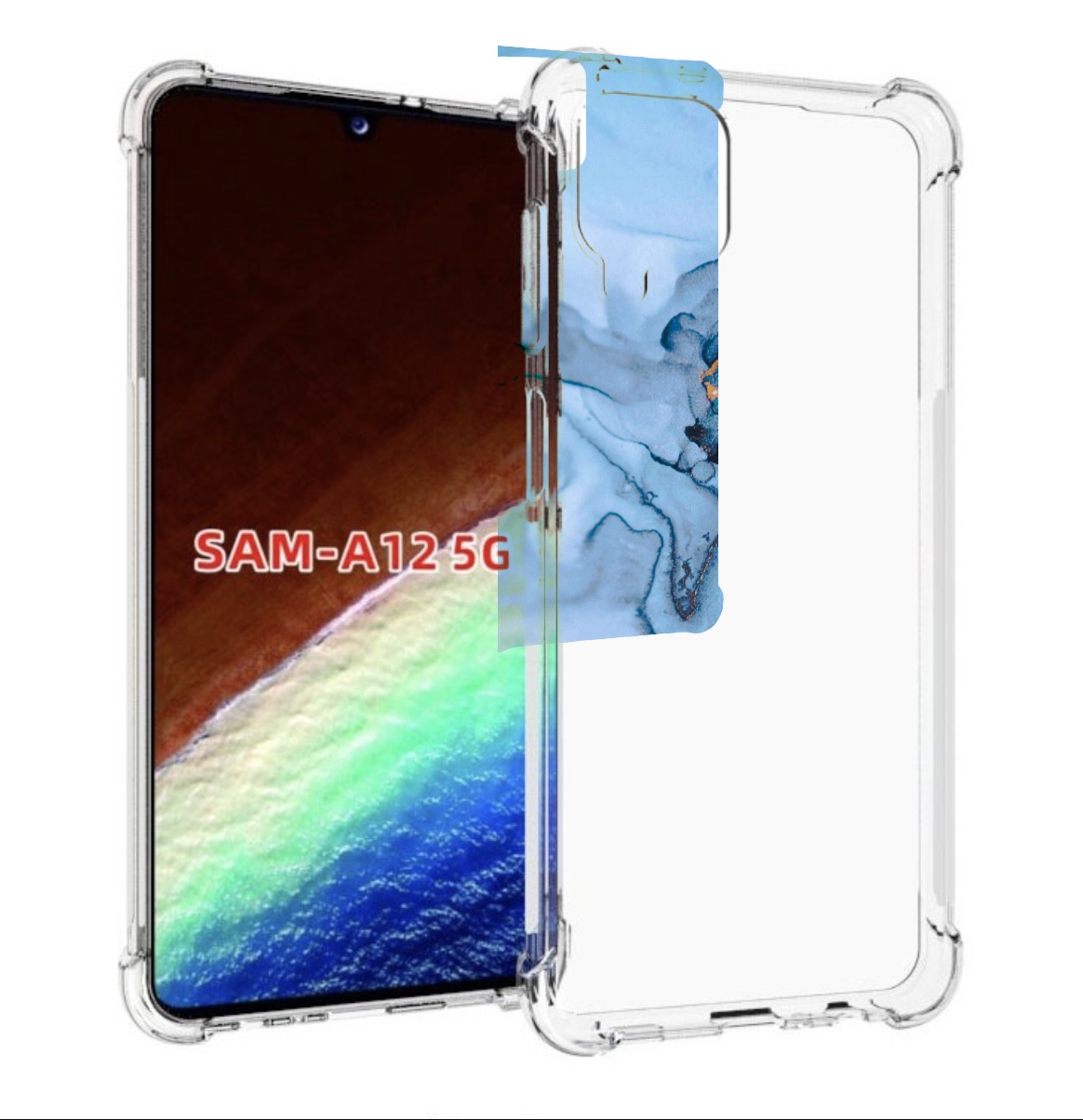 

Чехол MyPads голубой мрамор для Samsung Galaxy A12 (SM-A125F) 2020/21/A12 Nacho SM-A127F, Прозрачный, Tocco