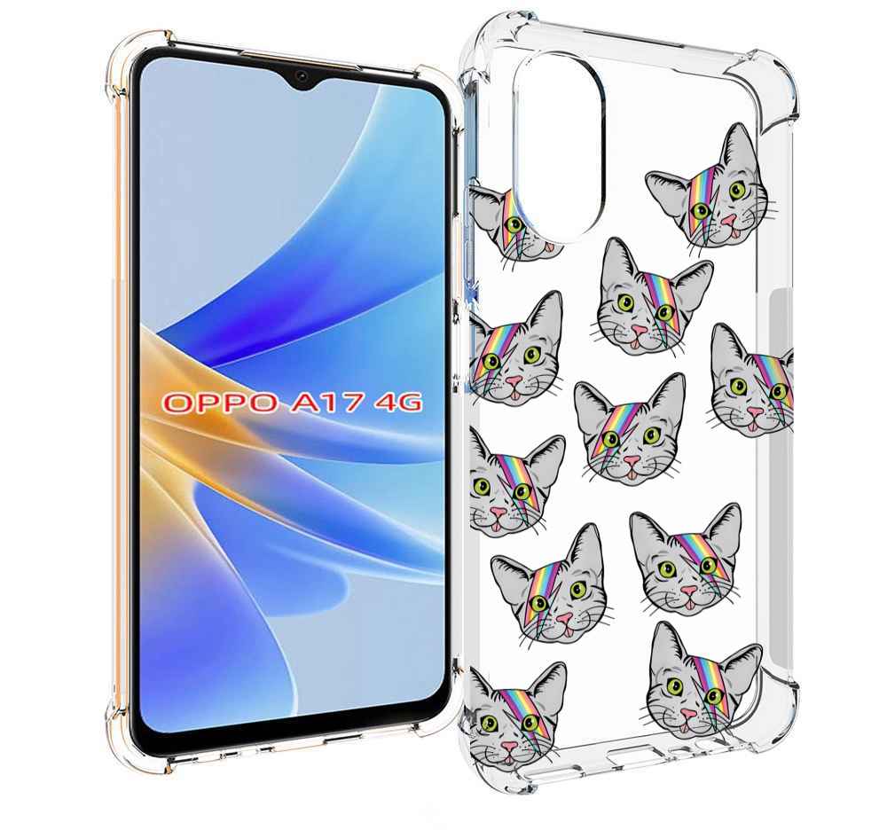 

Чехол MyPads кот-с-молнией-на-лбу для OPPO A17, Прозрачный, Tocco
