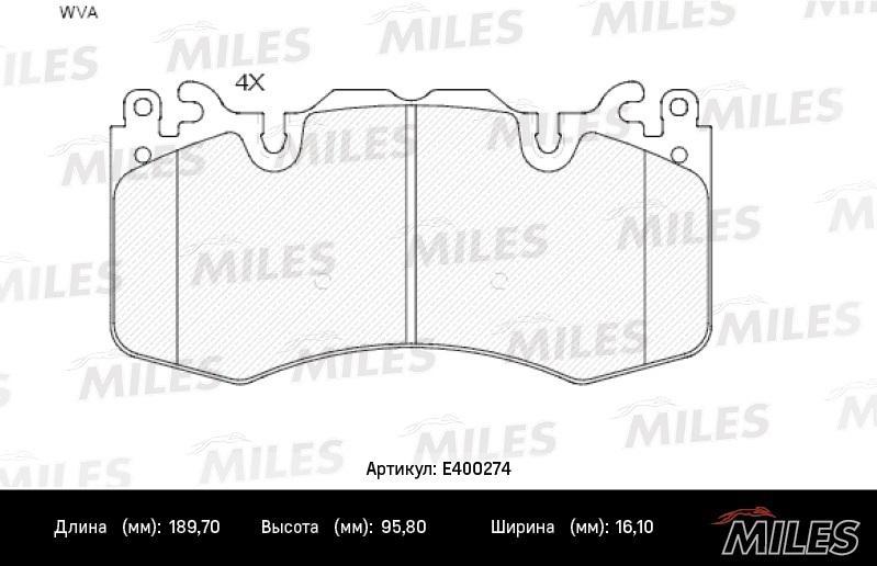 

Комплект тормозных колодок Miles E400274