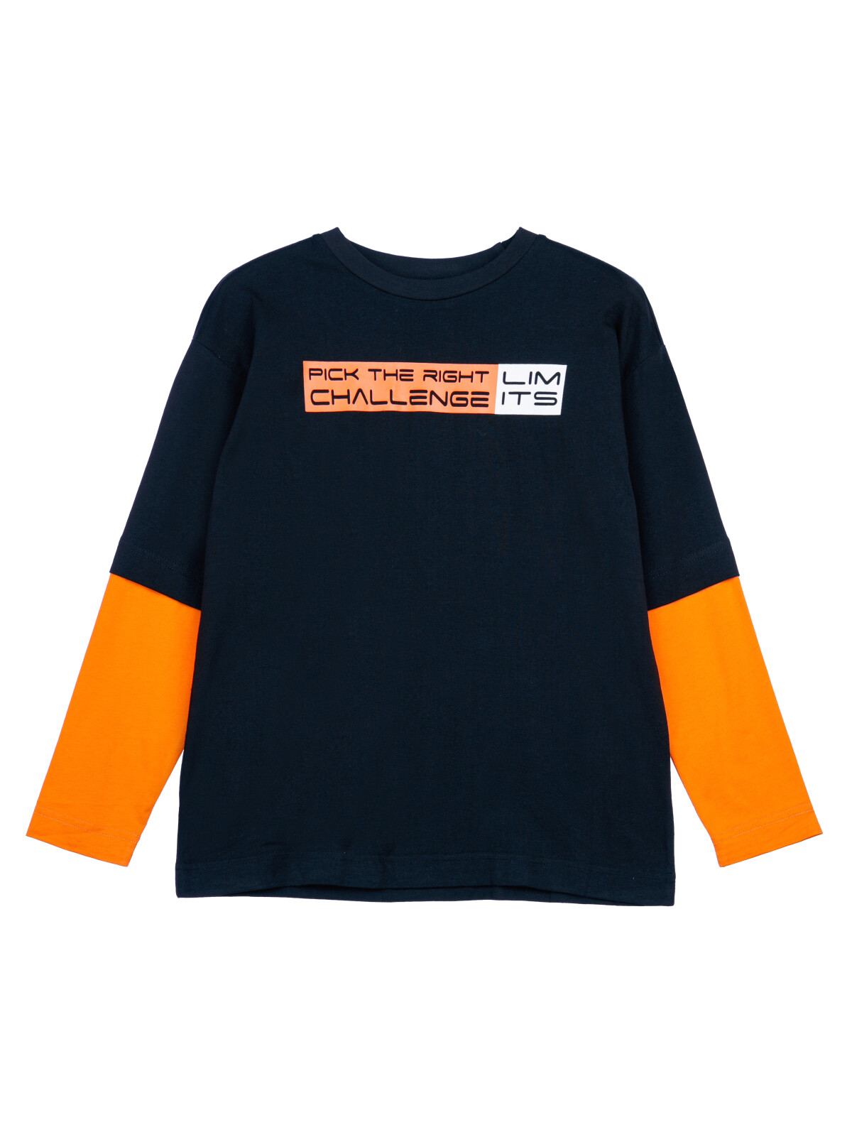 Фуфайка для мальчиков PlayToday (футболка), черный,оранжевый, 158