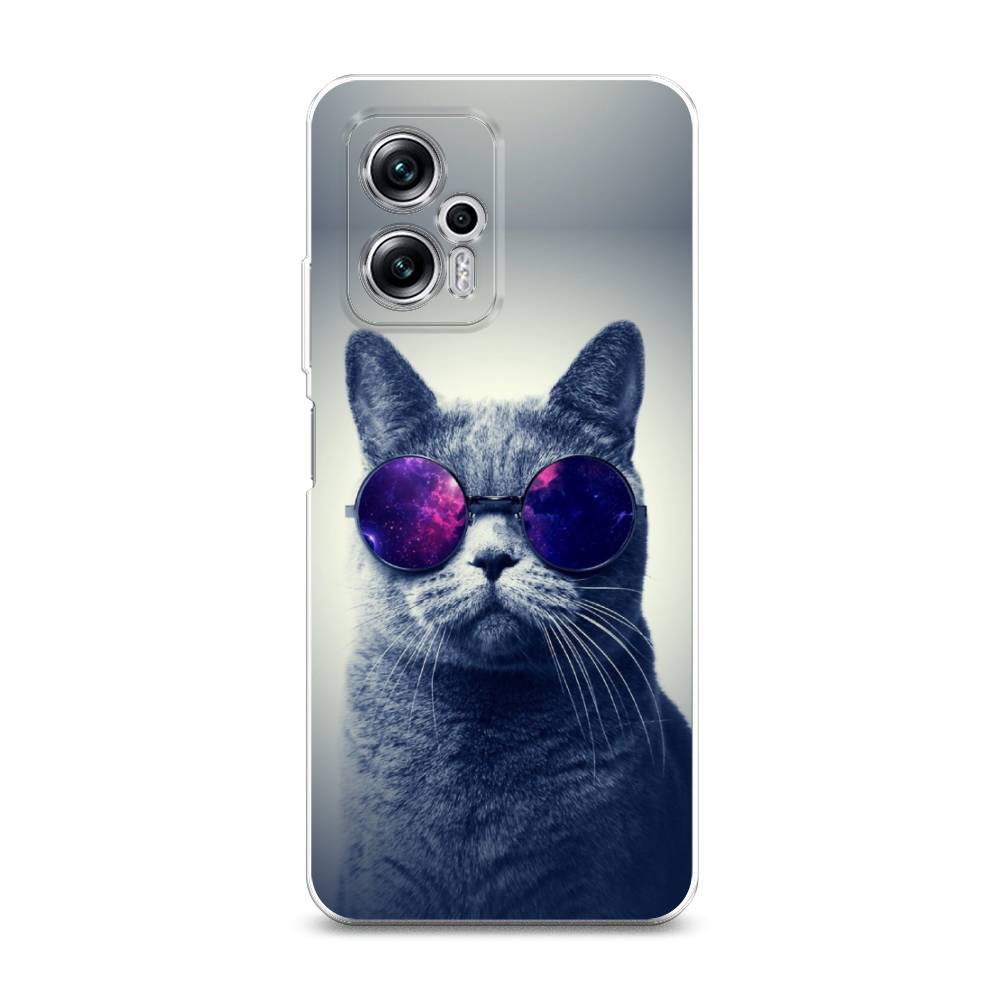 фото Силиконовый чехол "космический кот" на xiaomi redmi note 11t pro plus awog