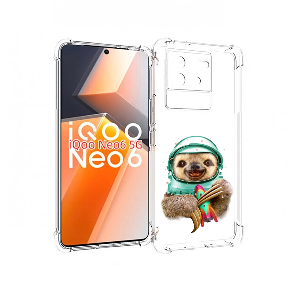 

Чехол MyPads Ленивец астронавт для Vivo iQoo Neo 6 5G, Прозрачный, Tocco