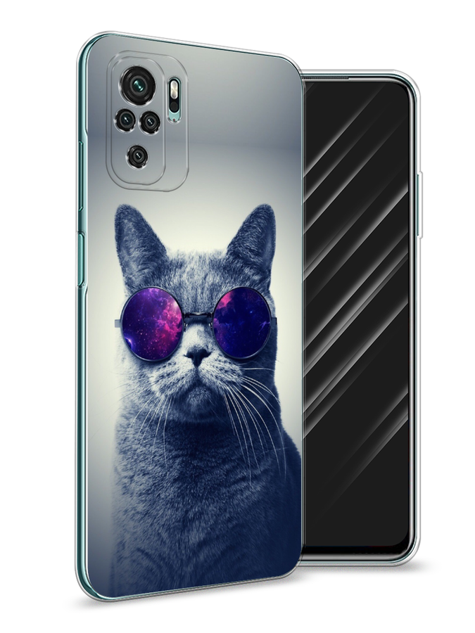 

Чехол Awog на Xiaomi Redmi Note 10/Note 10S/M5s "Космический кот", Разноцветный, 39950-1