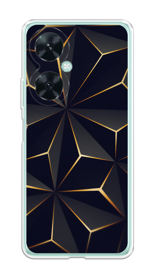 

Чехол на Huawei Nova 11i "Черные полигоны", Золотистый;черный, 6121750-3