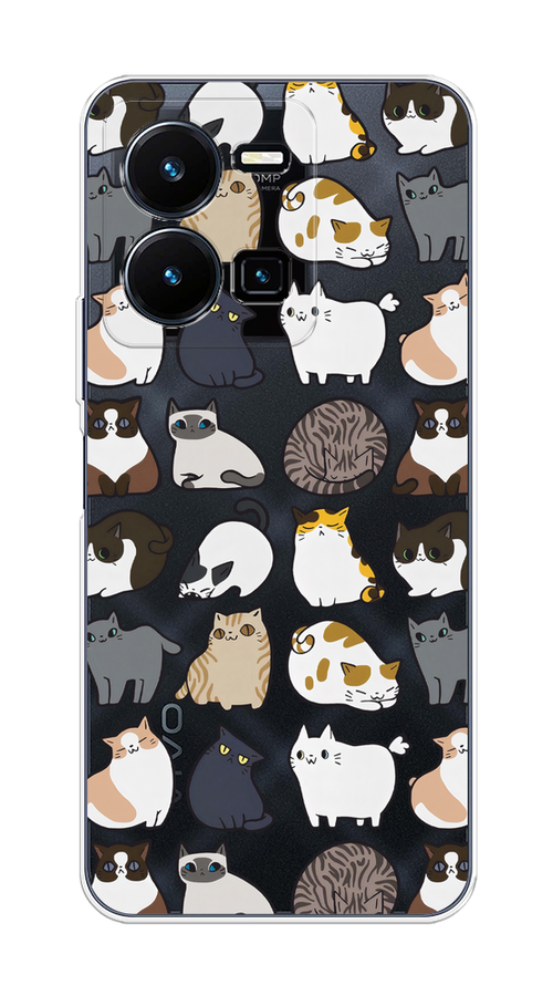 

Чехол на Vivo Y35 4G "Милые котики", Прозрачный;белый;серый, 267250-1