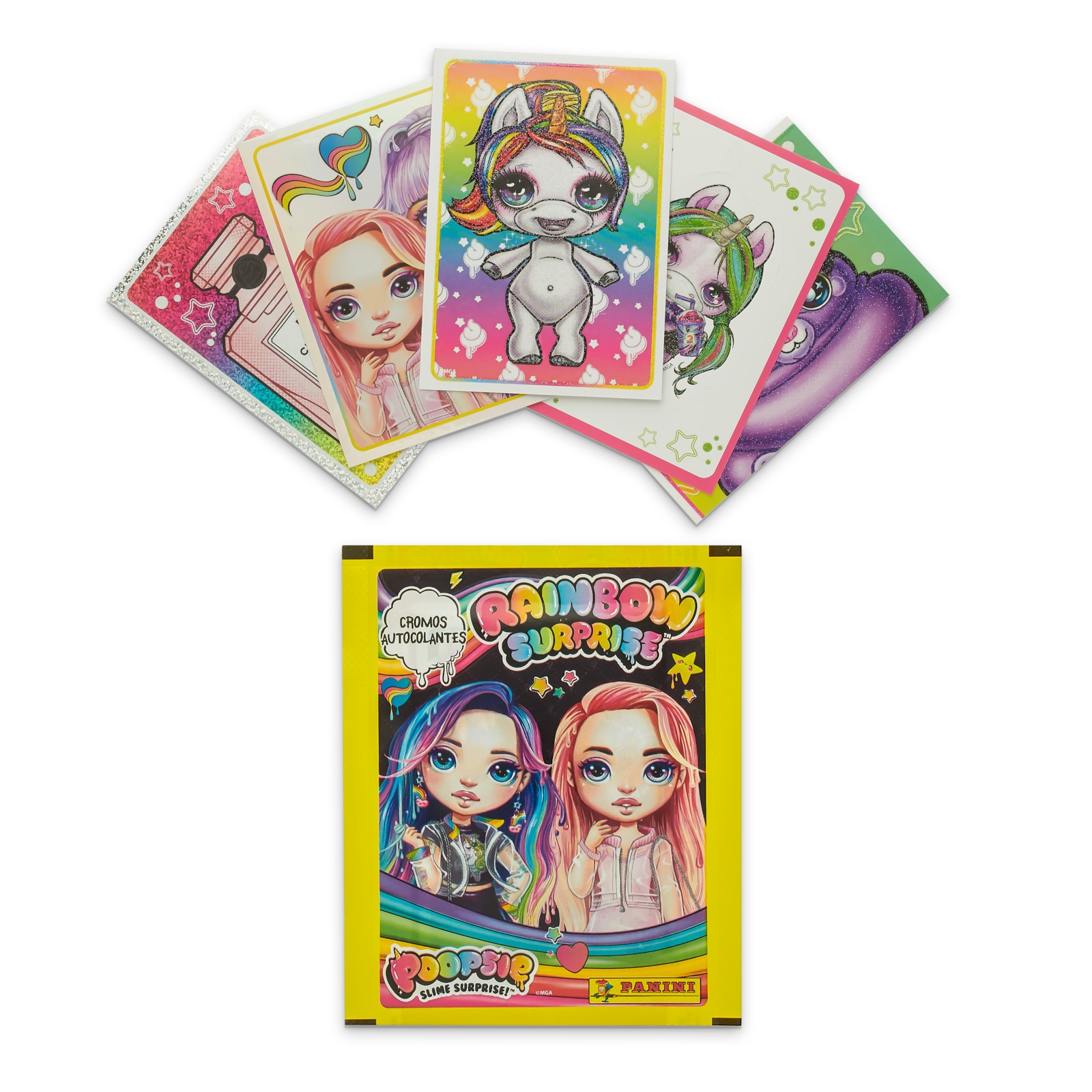 

30 пакетиков наклеек panini poopsie rainbow surprise