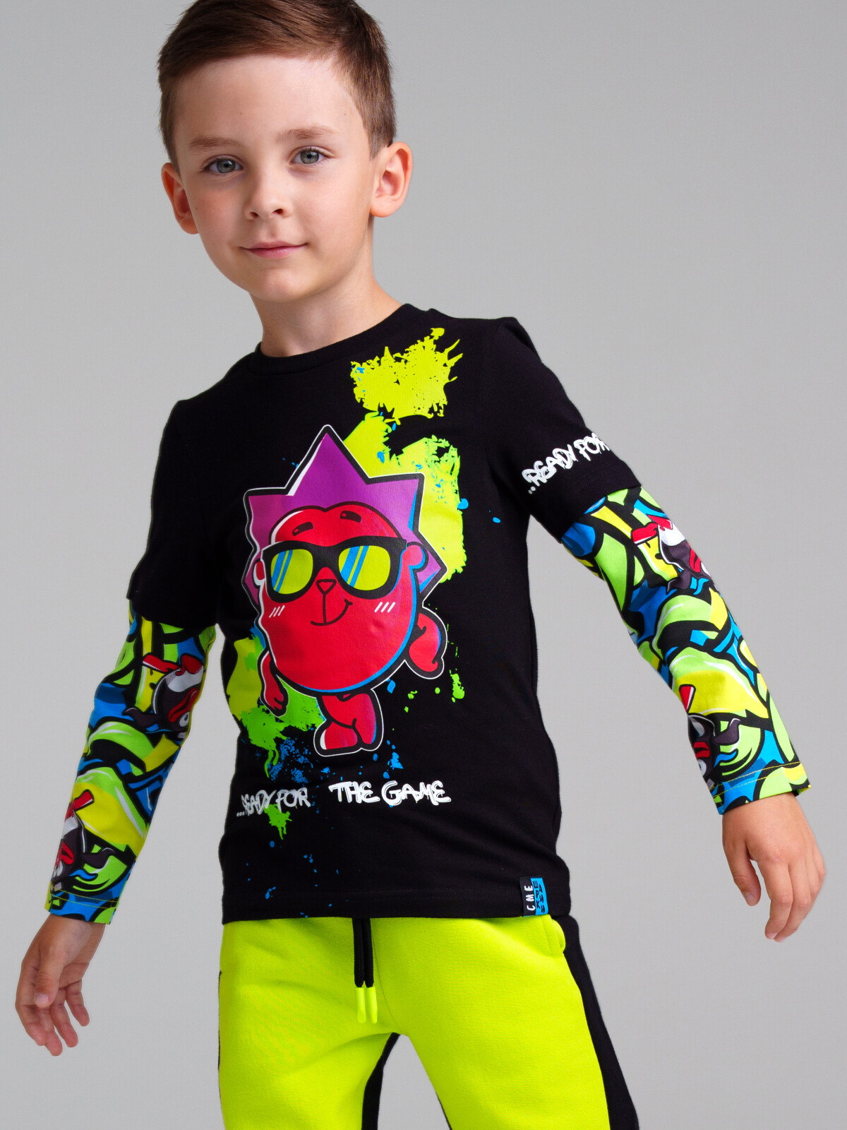 Фуфайка трикотажная для мальчиков PlayToday (футболка с длинными рукавами), цветной, 98